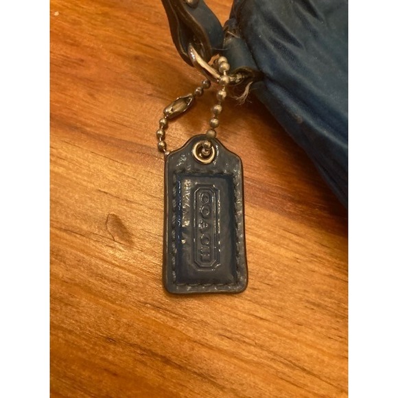 Coach Teal Satin Pleated Wristlet petite purse - Picture 5 of 7